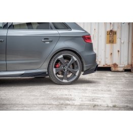 Накладки сплиттеры боковые на задний бампер Вар2 на Audi RS3 8V Sportback